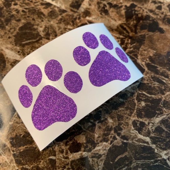 Glittery Dog Paw Sticker Decal For yeti, mug, cup - Picture 2 of 3